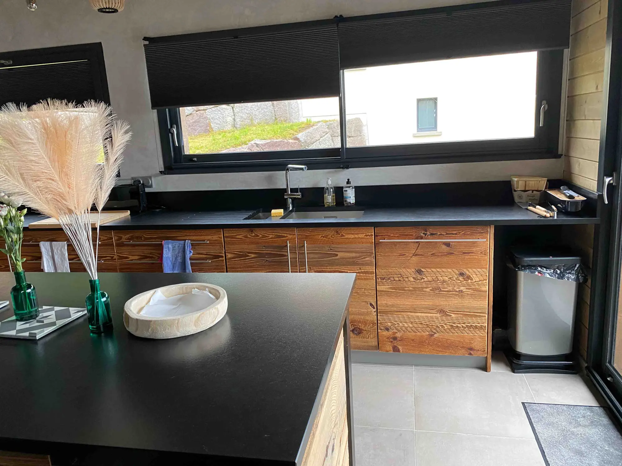 The chalet kitchen worktop, a meal being prepared