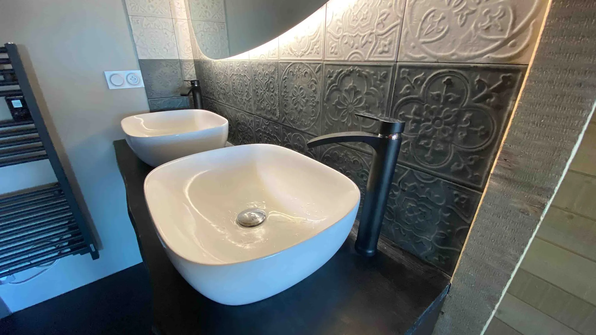 Chalet bathroom with a freestanding bath